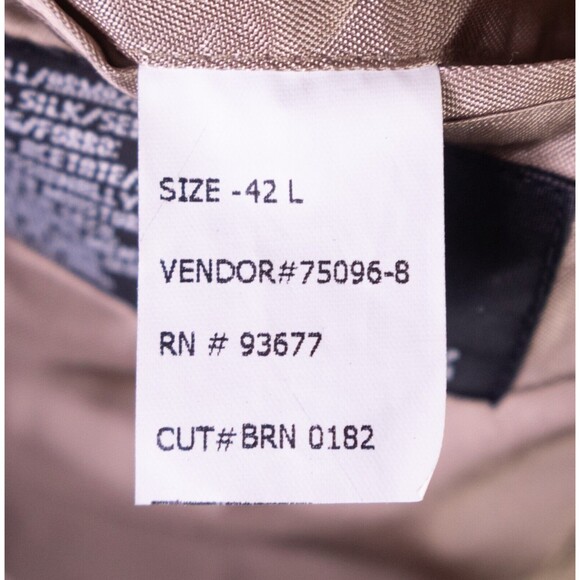 Stafford Sport Coat Blazer Mens 42L Beige Houndstooth Jacket Blazer Silk/Wool - Picture 12 of 14